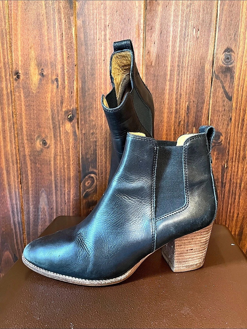 Madewell The Regan Boot Black Heeled Ankle Boots Sz9